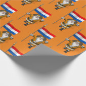 Sinterklaas mit Flagge der Niederlande Geschenkpapier (Ecke)