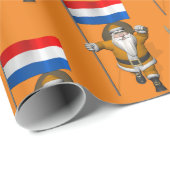 Sinterklaas mit Flagge der Niederlande Geschenkpapier (Rolleneckpunkt)