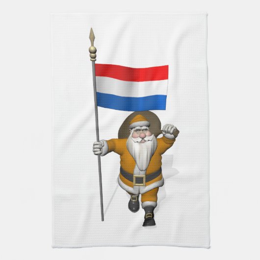 Sinterklaas mit Flagge der Niederlande Handtuch (Vertikal)