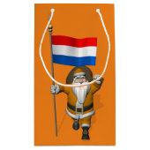 Sinterklaas mit Flagge der Niederlande Kleine Geschenktüte (Rückseite)