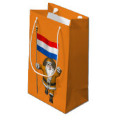 Sinterklaas mit Flagge der Niederlande Kleine Geschenktüte (Rückseite Schrägansicht)