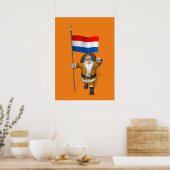 Sinterklaas mit Flagge der Niederlande Poster (Küche)