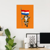Sinterklaas mit Flagge der Niederlande Poster (Heimbüro)