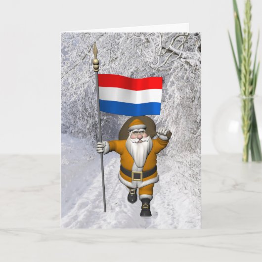 Sinterklaas mit niederländischer Flagge Karte (Vorderseite)