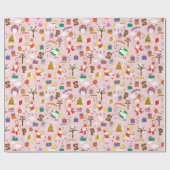 Sinterklaas mit weißem Pferd, Geschenken und Schok Geschenkpapier (Flach)