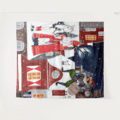 Sinterklaas Night Village Dutch Holiday Wall Wandteppich (Vorderseite (Horizontal))