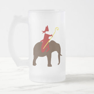 Sinterklaas op een olifant mattglas bierglas