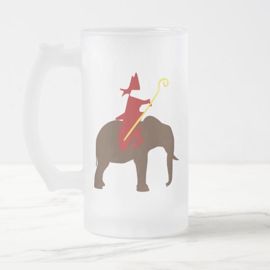 Sinterklaas op een olifant mattglas bierglas (Links)