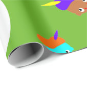 Sinterklaas pakpapier met gekleurde pietjes geschenkpapier (Rolleneckpunkt)