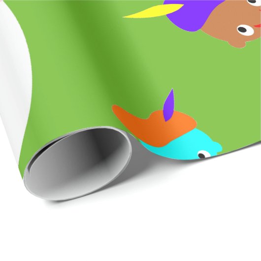 Sinterklaas pakpapier met gekleurde pietjes geschenkpapier (Rolleneckpunkt)