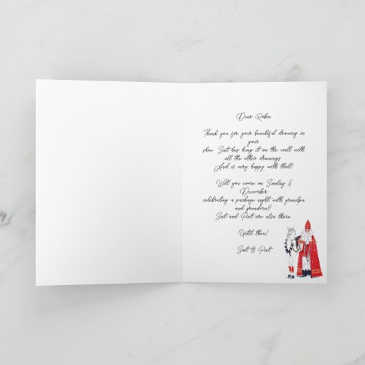 Sinterklaas & Piet auf den Dächern von Amsterdam Karte (Innenseite)