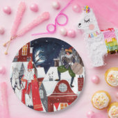 Sinterklaas und Piet auf den Dächern der Amsterdam Pappteller (Party)