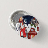 Sinterklaas und Piet auf den Dächern von Amsterdam Button (Vorne & Hinten)