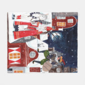 Sinterklaas und Piet auf den Dächern von Amsterdam Fleecedecke (Vorderseite (Horizontal))