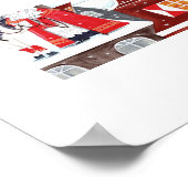 Sinterklaas und Piet auf den Dächern von Amsterdam Poster (Ecke)