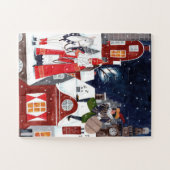Sinterklaas und Piet auf den Dächern von Amsterdam Puzzle (Horizontal)