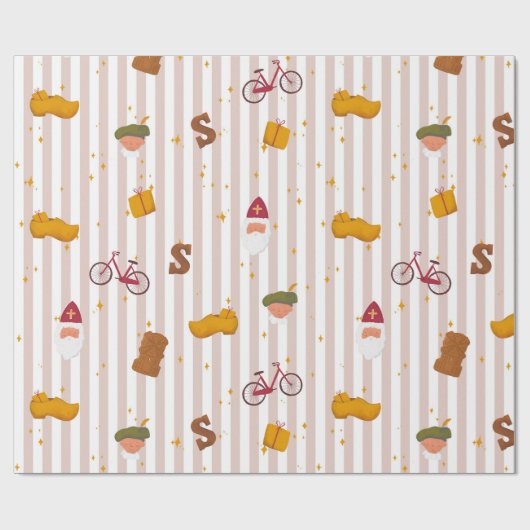 Sinterklaas- und Piet-Wrap-Papier Geschenkpapier (Flach)