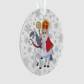 Sinterklaas und sein Weiße Pferd-Ornament Ornament (Vorderseite)