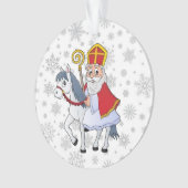 Sinterklaas und sein Weiße Pferd-Ornament Ornament (Vorderseite)