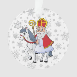 Sinterklaas und sein Weiße Pferd-Ornament Ornament