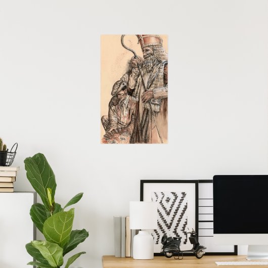 Sinterklaas und Zwarte Piet von Portia St Luke Poster (Heimbüro)