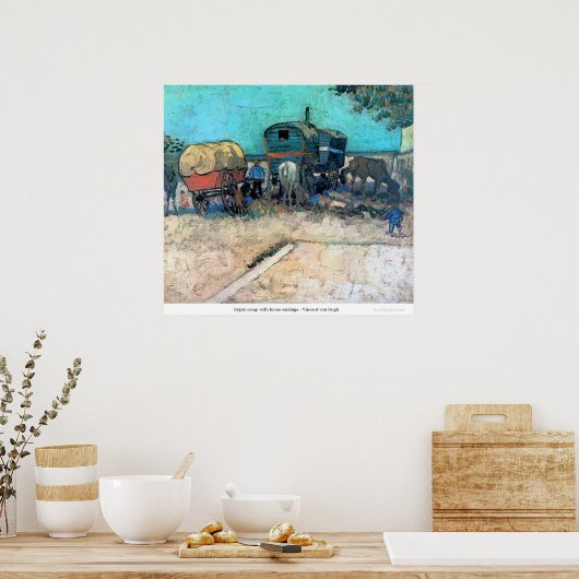 Sinti und Roma Camp mit Pferdekutsche - Vincent va Poster (Küche)