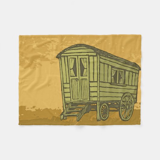 Sinti und Roma Caravan Fleecedecke (Vorderseite (Horizontal))