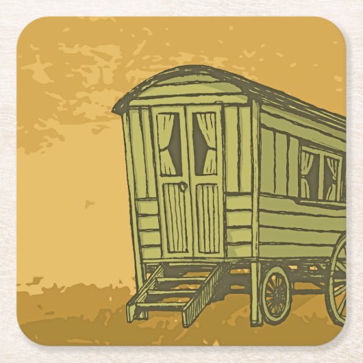 Sinti und Roma Caravan Rechteckiger Pappuntersetzer (Vorderseite)
