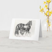 Sinti und Roma Cob Horse Portrait Blank Grußkarte Karte (Gelbe Blume)