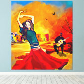 Sinti und Roma DANCER Stretched Canvas Print Leinwanddruck (Insitu (Holzboden))