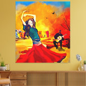 Sinti und Roma DANCER Stretched Canvas Print Leinwanddruck (Insitu (Wohnzimmer))