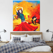 Sinti und Roma DANCER Stretched Canvas Print Leinwanddruck (Insitu (Schlafzimmer))
