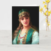 Sinti und Roma elegante bohemianische Bellydanceri Karte (Gelbe Blume)