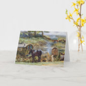 Sinti und Roma Encampment, Appleby, 1919 Karte (Gelbe Blume)