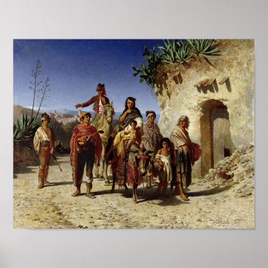 Sinti und Roma Family on the Road, c.1861 Poster (Vorne)