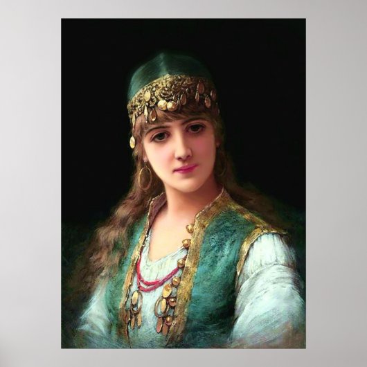 Sinti und Roma-Frau viktorianische Boho Bellydance Poster (Vorne)