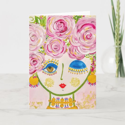 Sinti und Roma Garden Girl Glow - Note Card Karte (Vorderseite)