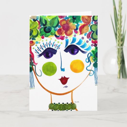 Sinti und Roma Garden Girl Herbst - Note Card Karte (Vorderseite)