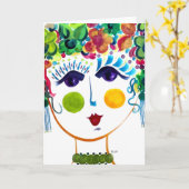 Sinti und Roma Garden Girl Herbst - Note Card Karte (Gelbe Blume)