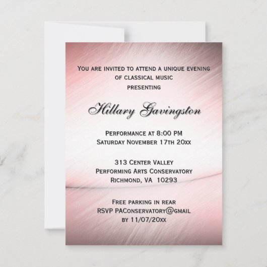 Sinti und Roma Girl Plays Violin Einladung (Rückseite)