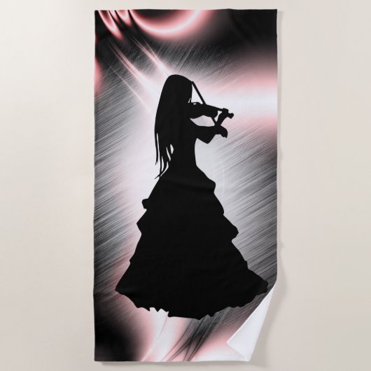 Sinti und Roma Girl Plays Violin Strandtuch (Vorderseite)