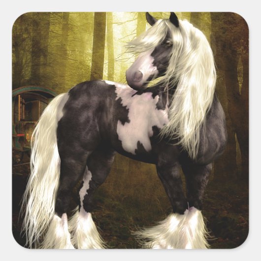 Sinti und Roma Gold Vanner Quadratischer Aufkleber (Vorderseite)