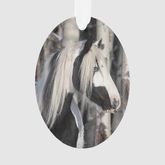 Sinti und Roma im Wald Wild Hoofbeats Ornament (Rückseite)