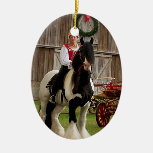 Sinti und Roma-König Gypsy Vanner Christmas Keramik Ornament (Vorne)