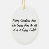 Sinti und Roma-König Gypsy Vanner Christmas Keramik Ornament (Hinten)