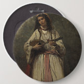 Sinti und Roma-Mädchen mit Mandoline Button (Vorne & Hinten)