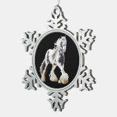 Sinti und Roma Mare Stallion Schneeflocken Zinn-Ornament (Rechts)
