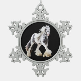 Sinti und Roma Mare Stallion Schneeflocken Zinn-Ornament