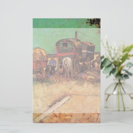 Sinti und Roma mit Caravans von Vincent van Gogh Briefpapier (Stehend Vorderseite)