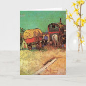 Sinti und Roma mit Caravans von Vincent van Gogh Karte (Gelbe Blume)